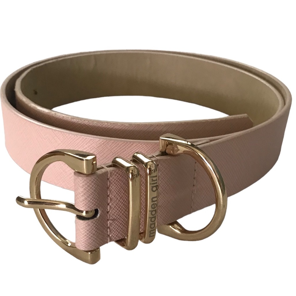 Blush Light Pink Belt Madden Girl Synthetic Leather Gold Hardware